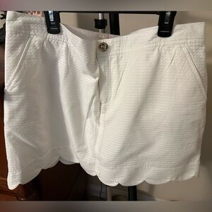 White Scalloped Hem Skort Lily Pulitzer